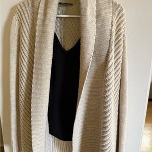 Vince Cream Ribbed Cardigan
